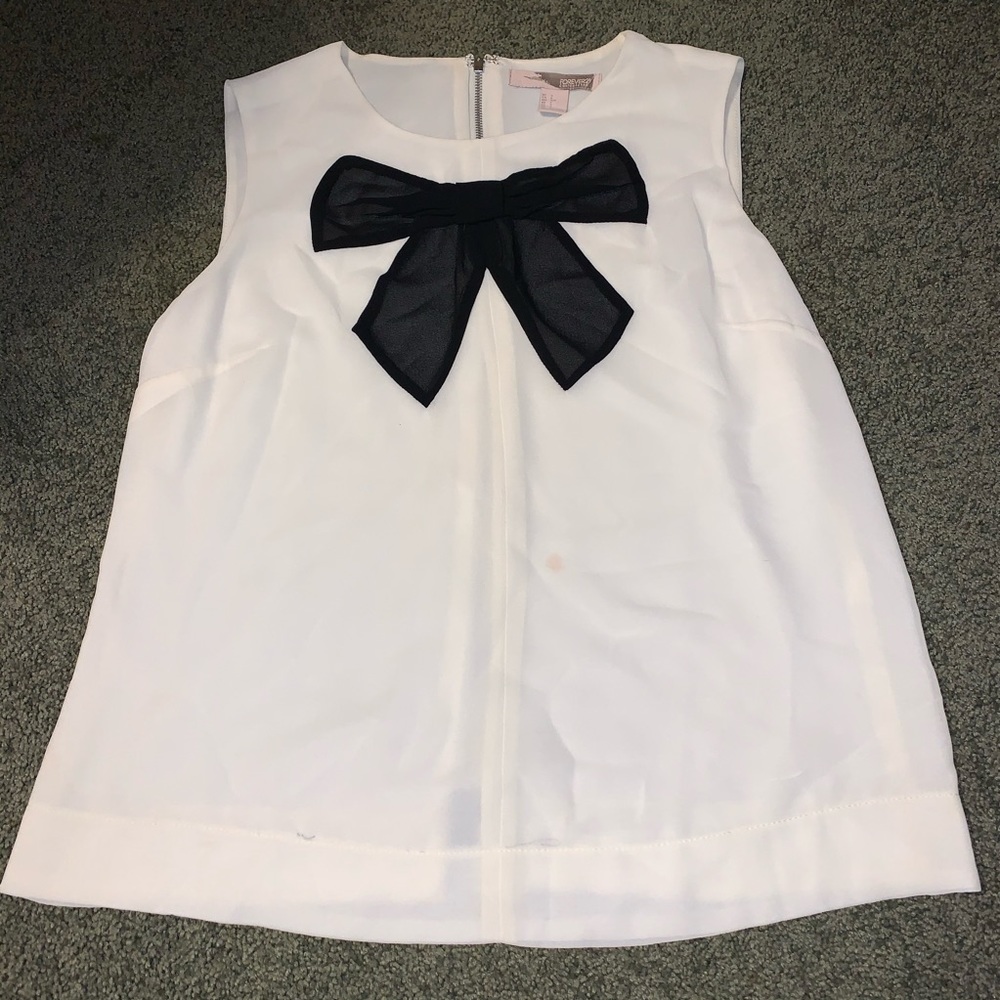White/Black Bow Tank Top
